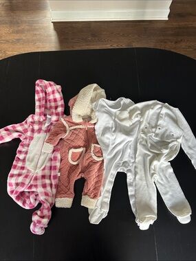 Kids Cozy One-Piece Snug Coveralls - Pink Gingham & White